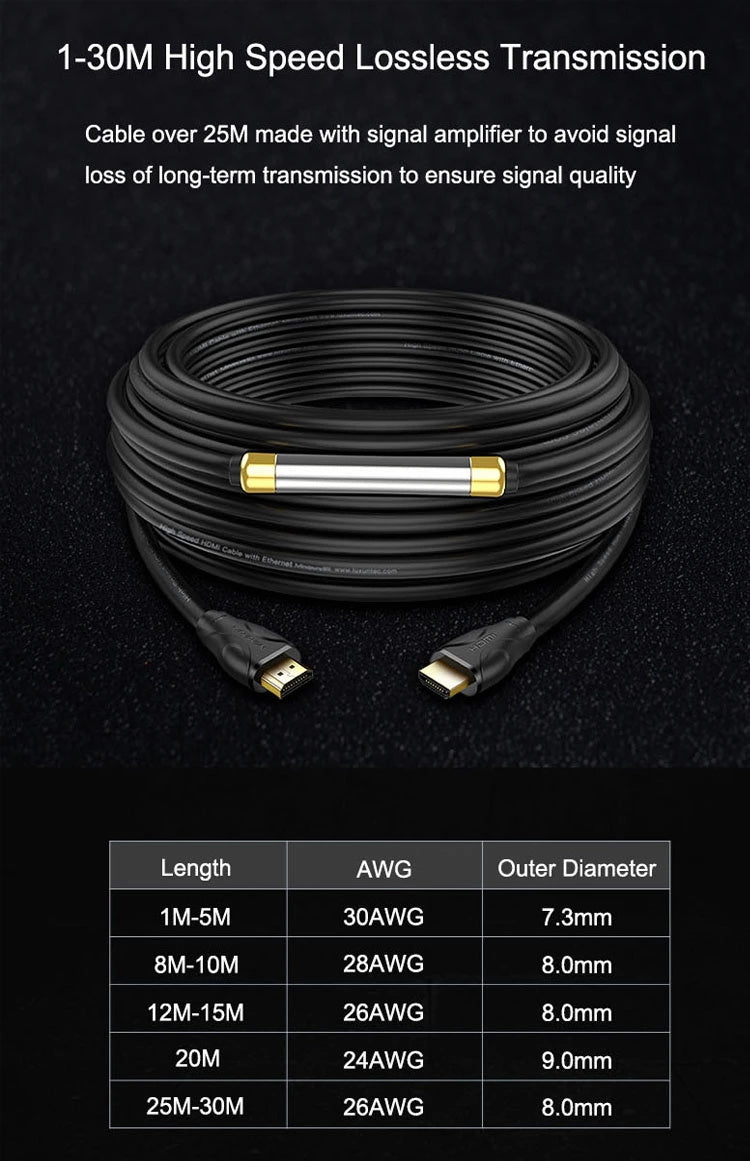 HD002 HDMI Male to Male Connection Cable (Standard Version) Black