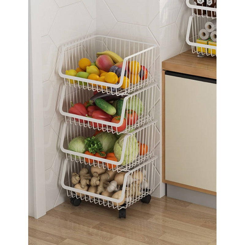 4 Tier Kitchen Movable Storage Shelf