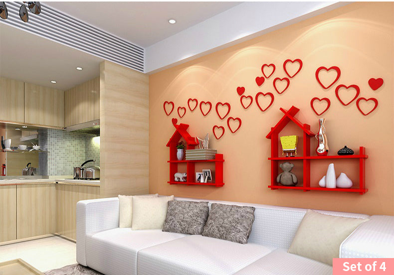 3D Wall Decoration - Heart Red