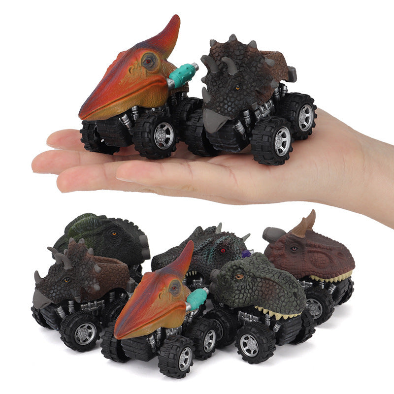 6 Pack Pull Back Dinosaur Toys Monster SUV Set