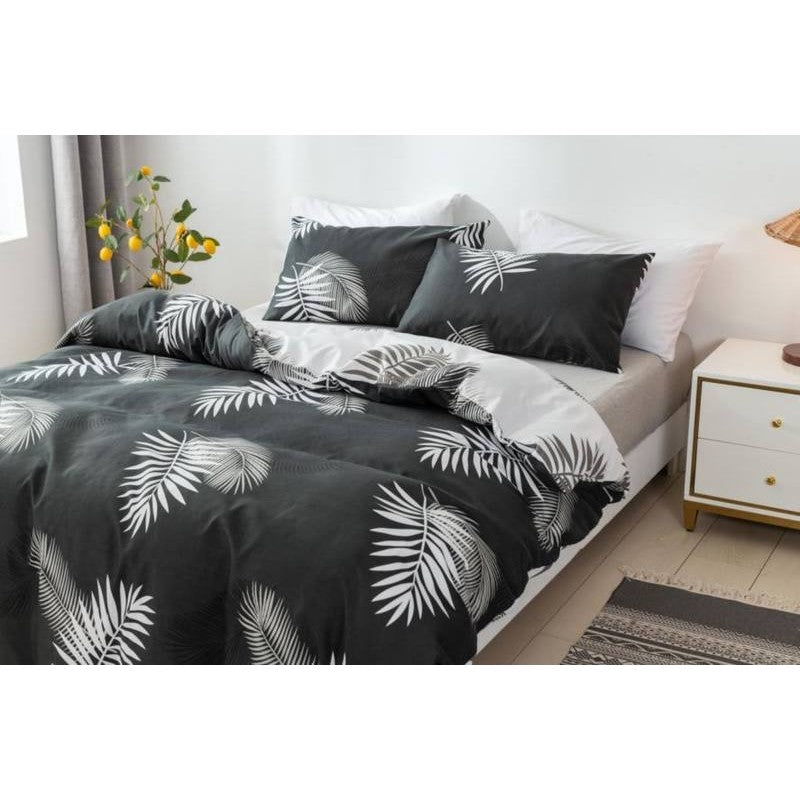 3pcs Microfiber Duvet Cover Set Silver Fern