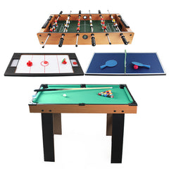 4ft 4-in-1 Soccer Table Tennis Ice Hockey Pool Game Football Foosball Kids Adult