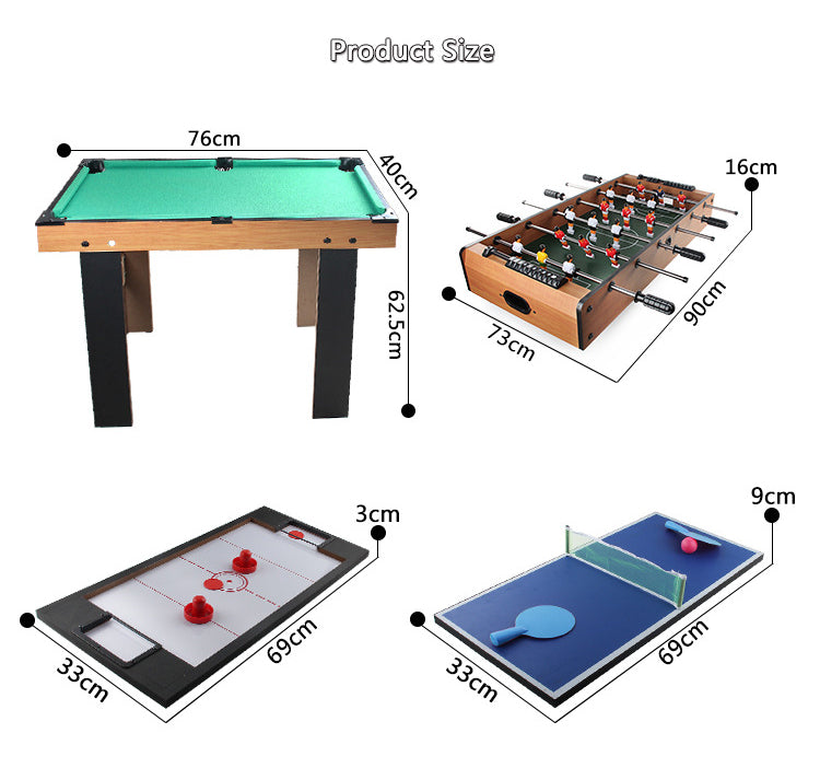 4ft 4-in-1 Soccer Table Tennis Ice Hockey Pool Game Football Foosball Kids Adult