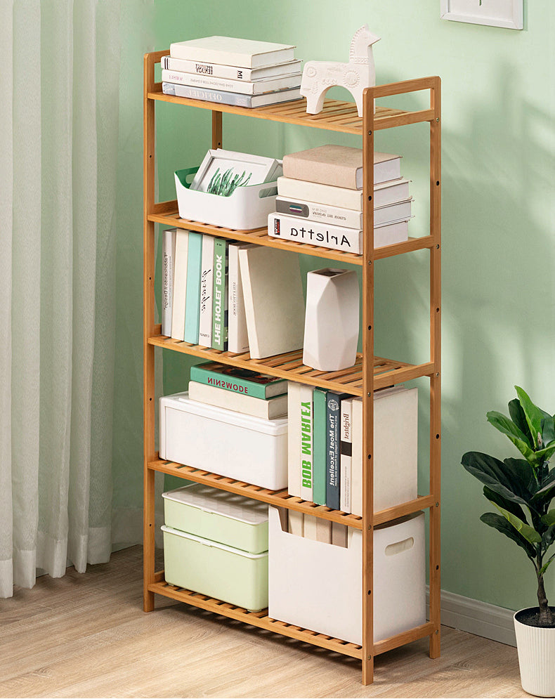 5 Tiers Adjustable Bamboo Storage Rack 68cm