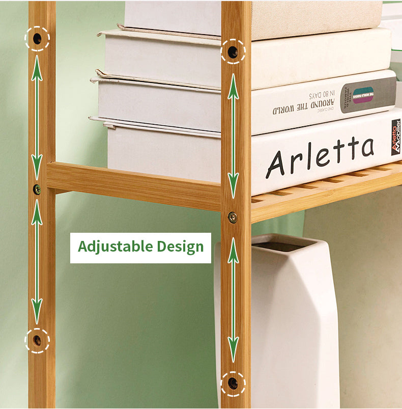 5 Tiers Adjustable Bamboo Storage Rack 68cm