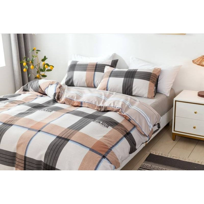 3pcs Microfiber Duvet Cover Set Buffalo Plaid