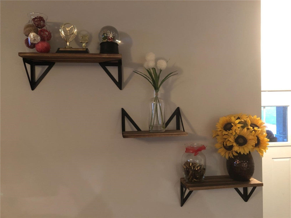 3PCs Wooden Industrial Floating Shelves