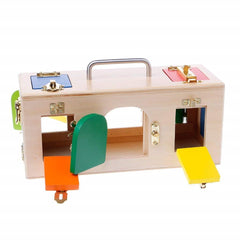 Kid's Wooden Play Colorful Lock Box