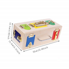 Kid's Wooden Play Colorful Lock Box