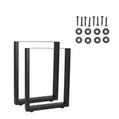 2PCs Steel Square Shape DIY Table Bench Legs 72cm-Black