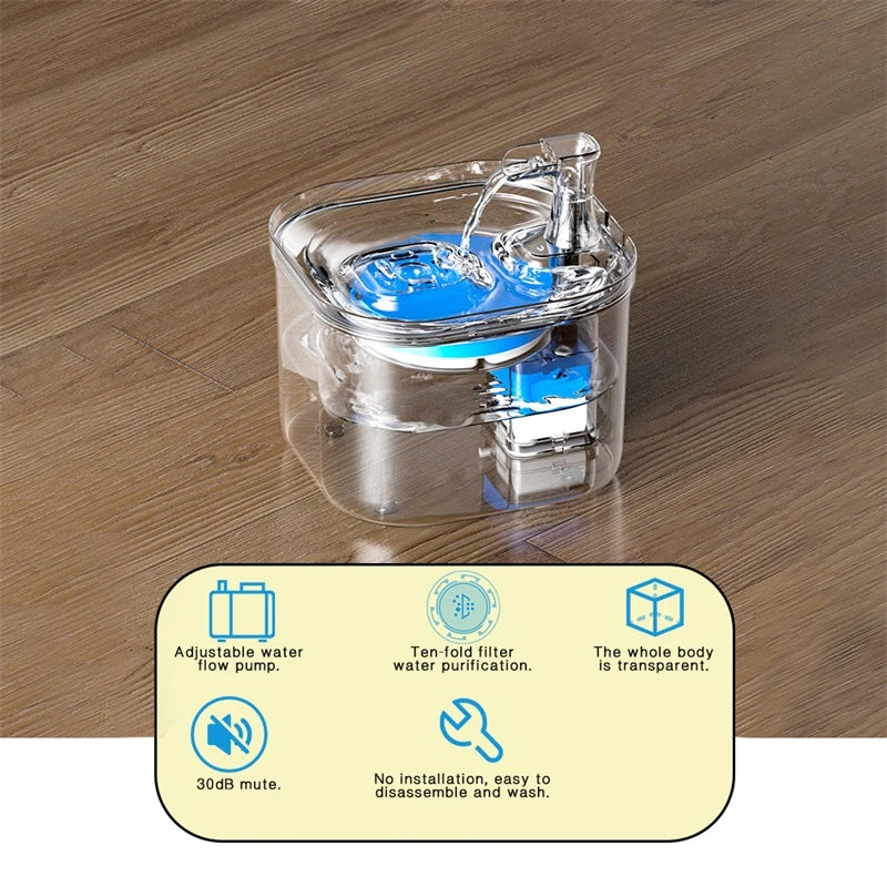 Automatic Pet Clear Cat Fountain