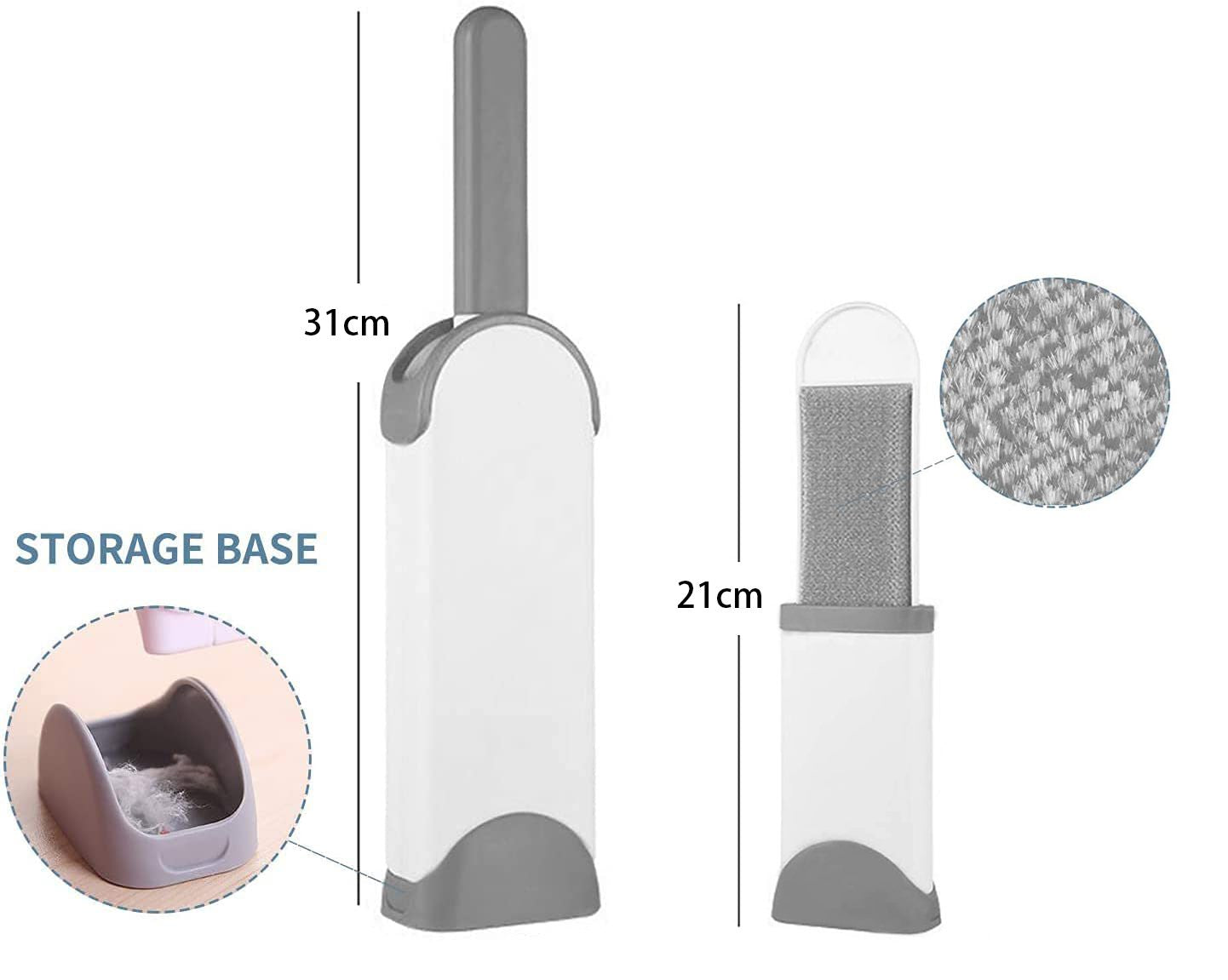 Pet Hair Lint Remover Brush Set with Self-Cleaning Base