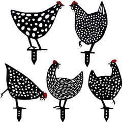 5 Pack Garden Yard Chicken Decoration Stake