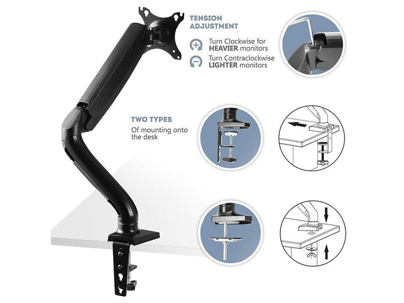 17-27" Air Pressure Arm LCD Monitor Stand