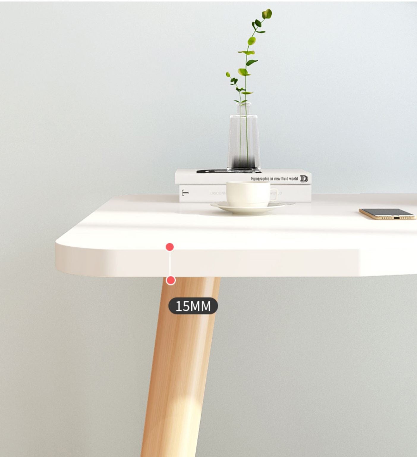 Wooden Leg Freestanding Computer Desk 100cm