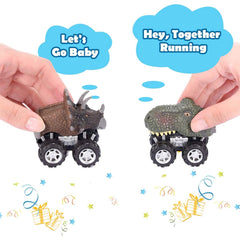 6 Pack Pull Back Dinosaur Toys Monster SUV Set