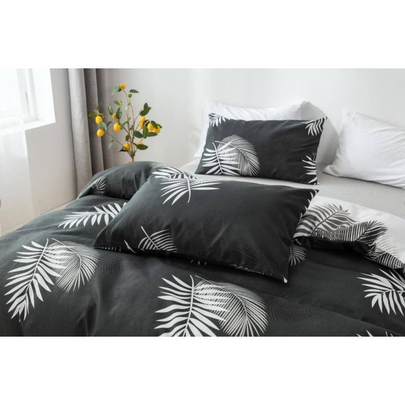 3pcs Microfiber Duvet Cover Set Silver Fern