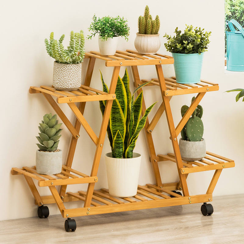 Bamboo Flower Planter Rack Shelves