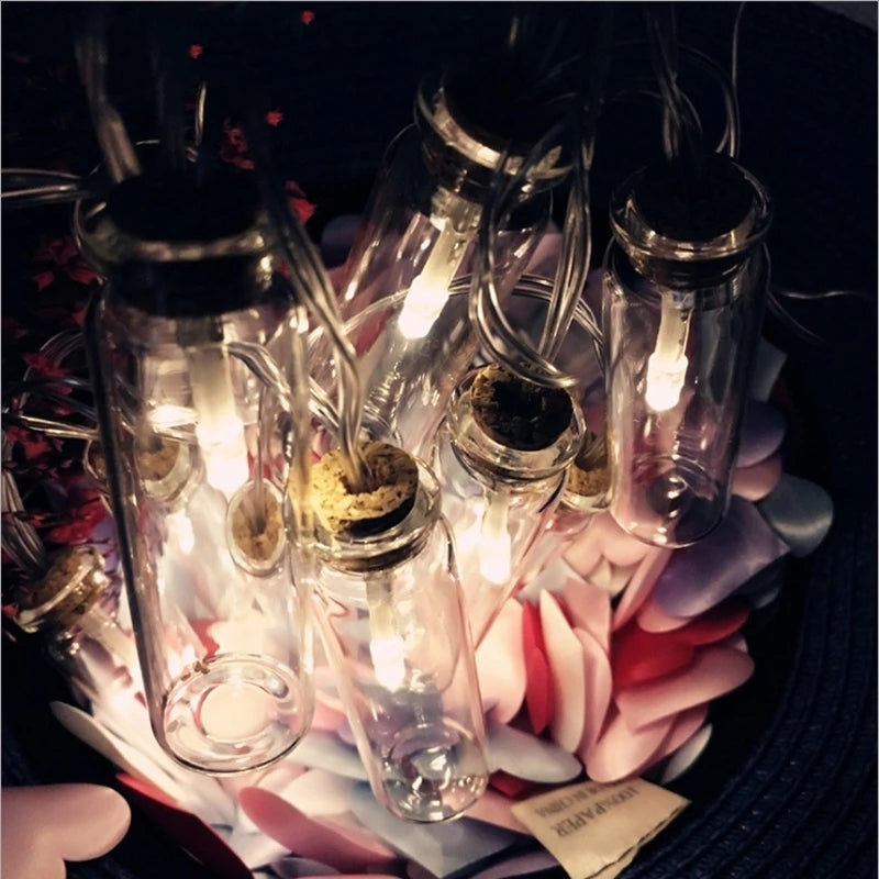 Solar String Lights Wishing Bottle Warm White