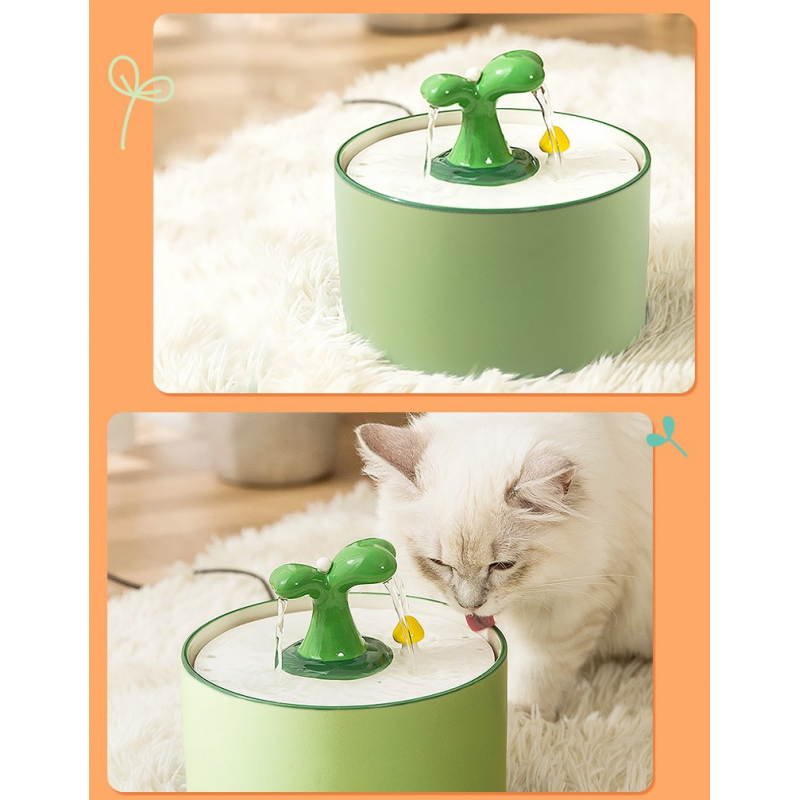 Ceramic Pet Water Fountain Green