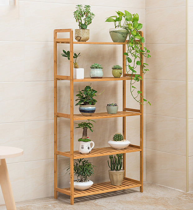 5 Tiers Adjustable Bamboo Storage Rack 68cm