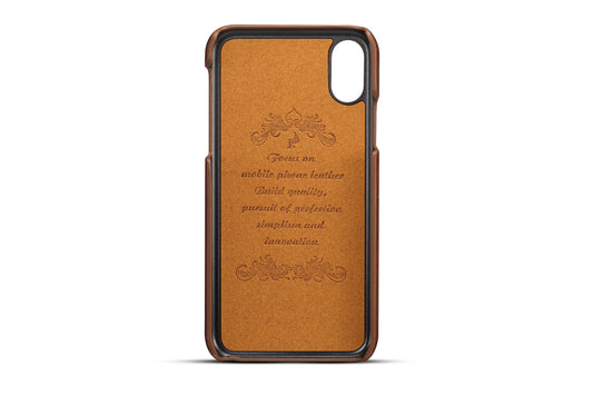 PU Leather Brown case with Dual Card Holder for iPhone