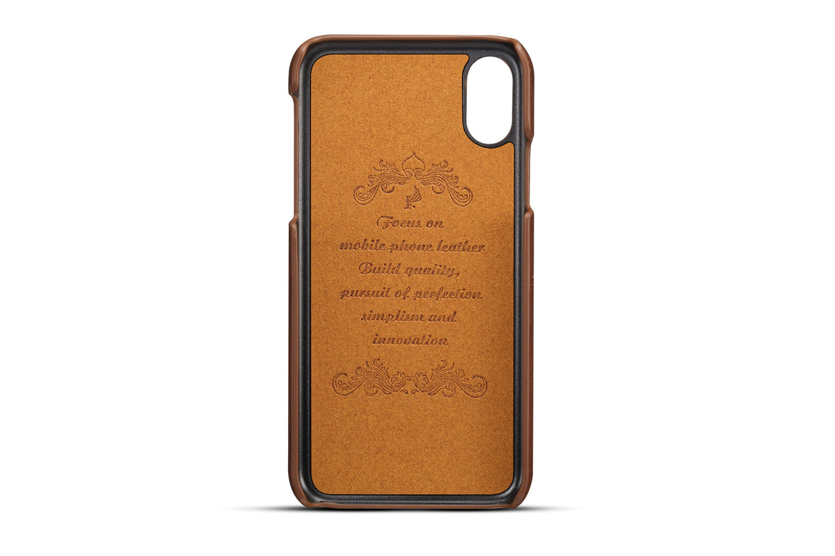 PU Leather Brown case with 2 Card Holder for iPhone