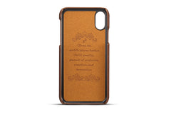 PU Leather Brown case with 2 Card Holder for iPhone