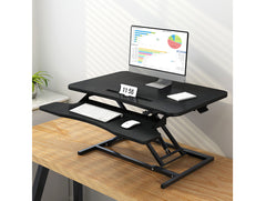 Height Adjustable Sit Stand Desk Riser with Keyboard Holder