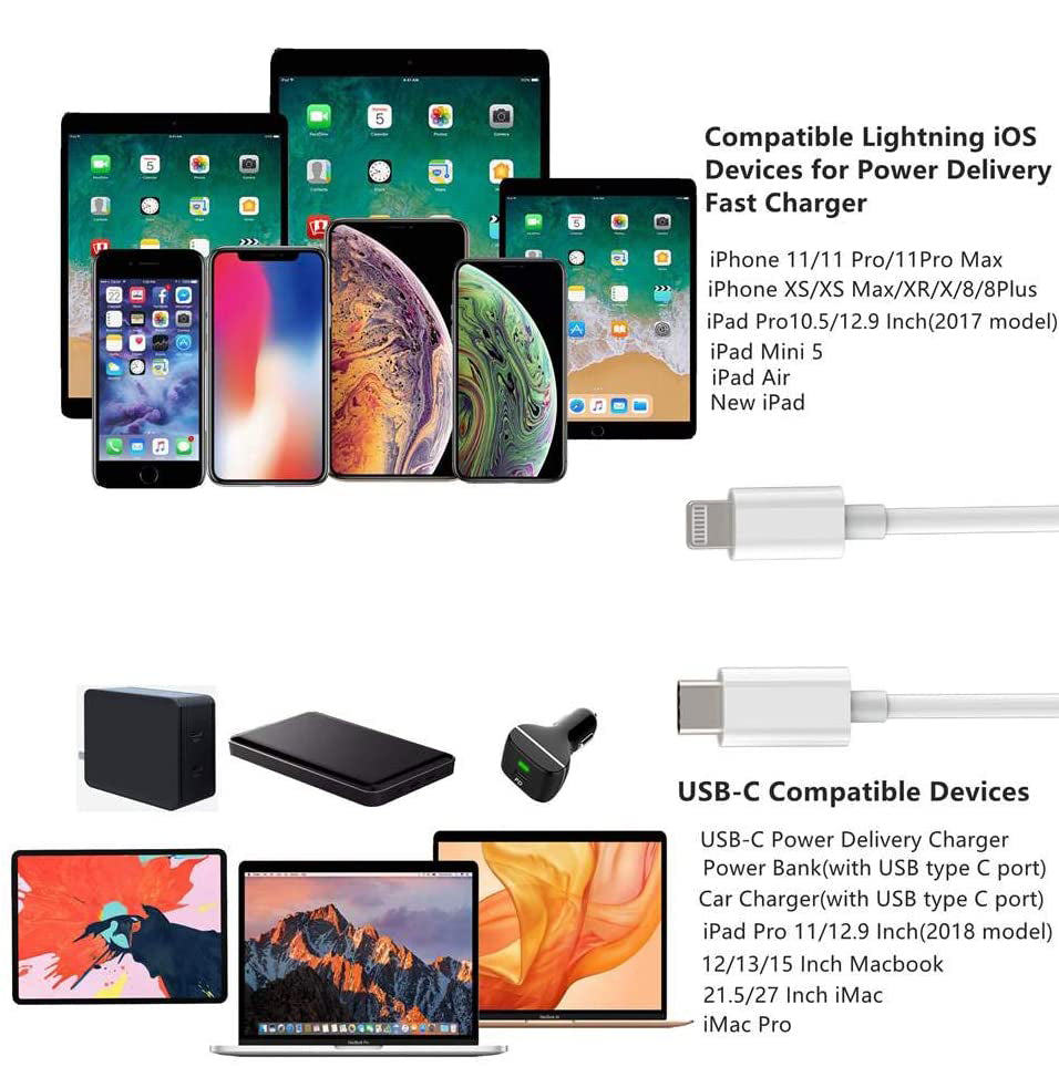 USB-C to Lightning PD Cable - 1m, for iPhone 12-15 Series