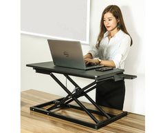 Height Adjustable Sit Stand Desk Riser with Keyboard Holder