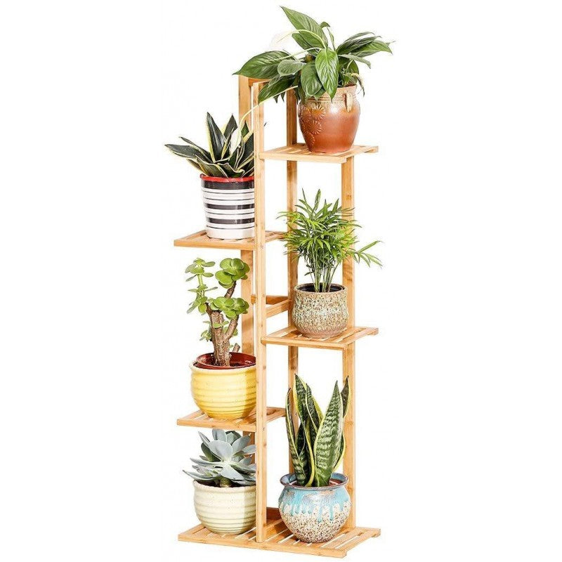 Bamboo 5 Tier 6 Potted Plant Stand Rack Multiple Flower Pot Holder Shelf