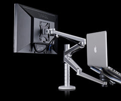 HIgh Quality Single Monitor Full Motion Desktop Mount with Laptop Stand