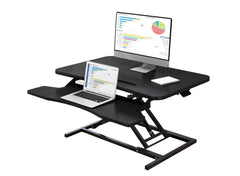 Height Adjustable Sit Stand Desk Riser with Keyboard Holder