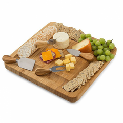 Yael Bamboo Cheese Board with Cheese Knives