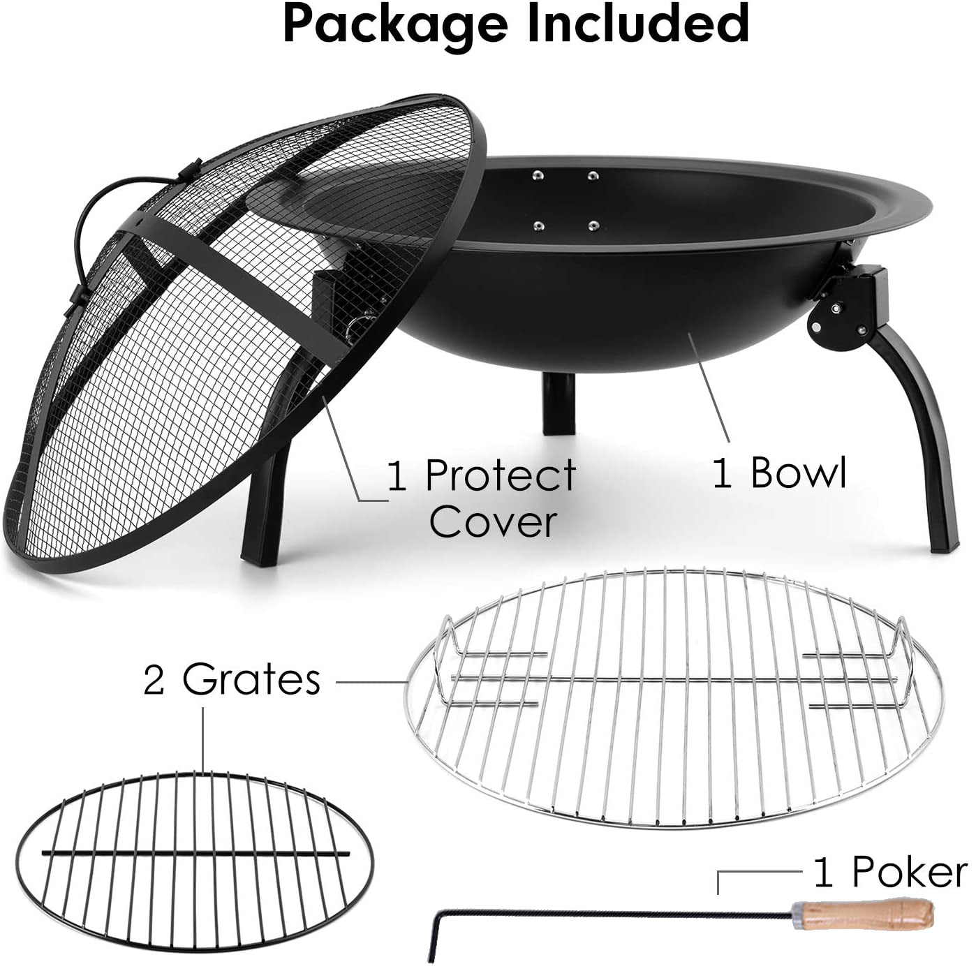 2-in-1 Foldable BBQ Firepit