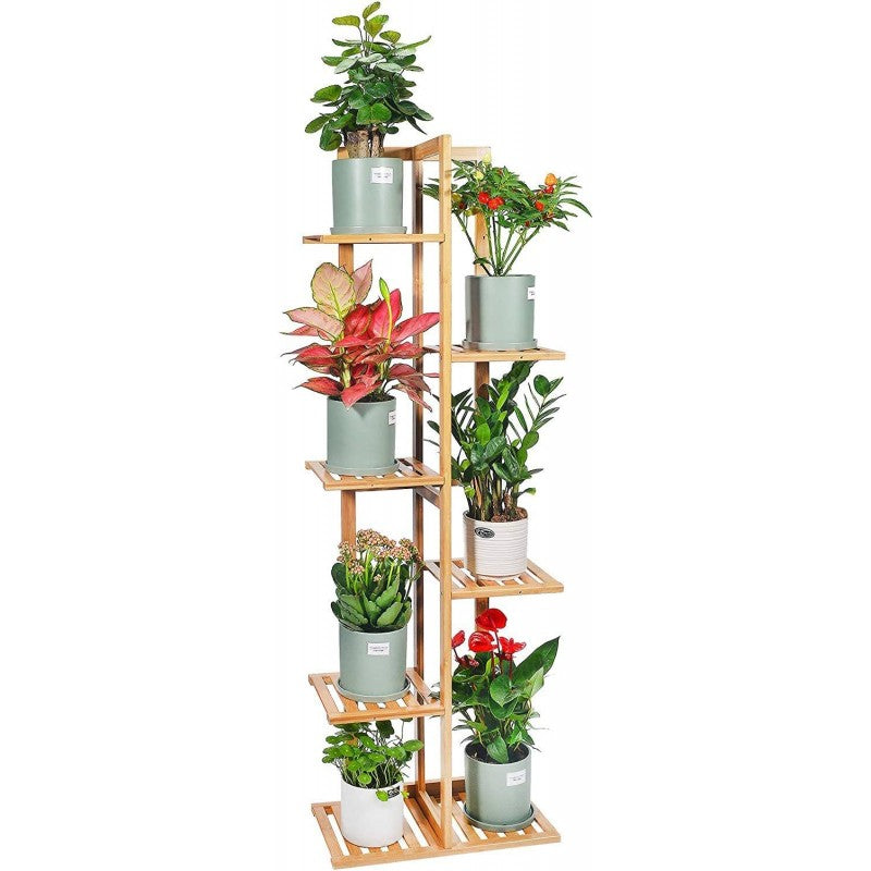 Bamboo 6 Tier 7 Potted Plant Stand Rack Multiple Flower Pot Holder Shelf