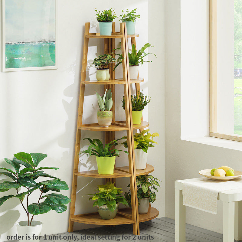 Bamboo Flower Planter Corner Rack