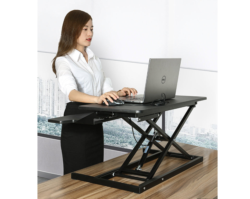 Height Adjustable Sit Stand Desk Riser with Keyboard Holder