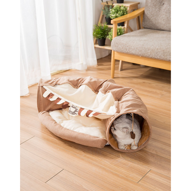 Cat Tunnel Bed Coffee