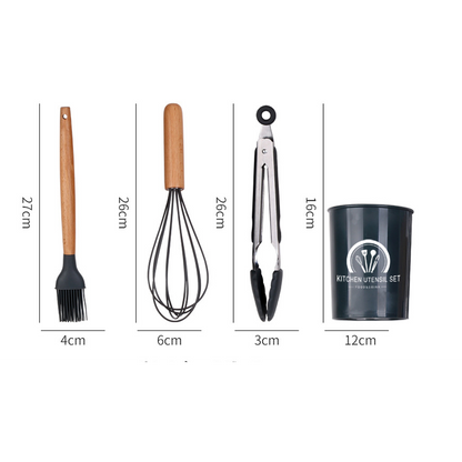 34Pcs Silicone Utensils Cooking Kitchen Set Cookware BPA Free