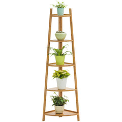 Bamboo Flower Planter Corner Rack