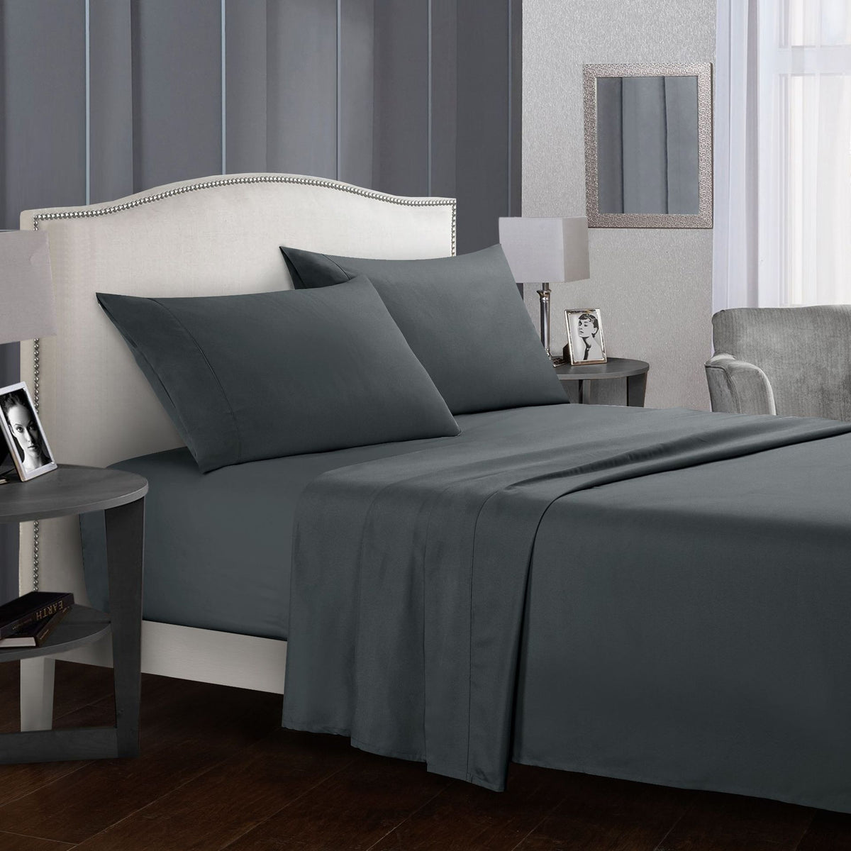 4PCs High-Quality Sheet set Grey