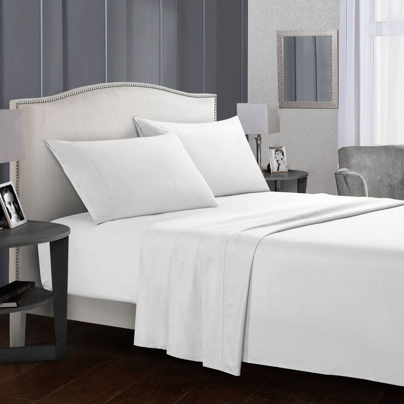 White 4 Piece Easy Care Sheet Set