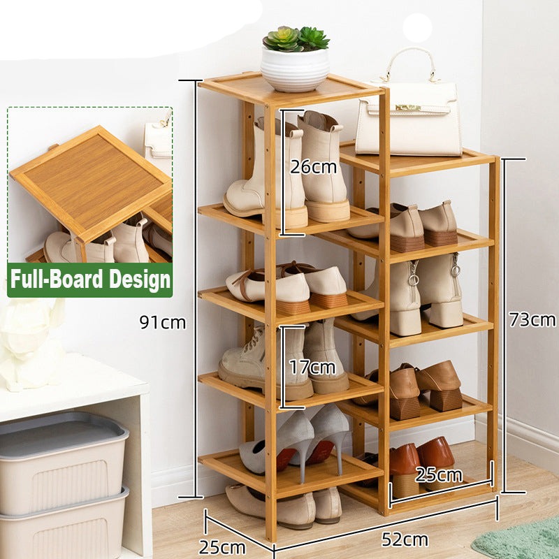 10 Tier Bamboo Shoe Rack 91cm