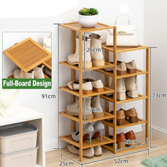 10 Tier Bamboo Shoe Rack 91cm