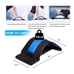 Lumbar Back Pain Relief Magnet Back Stretcher Blue