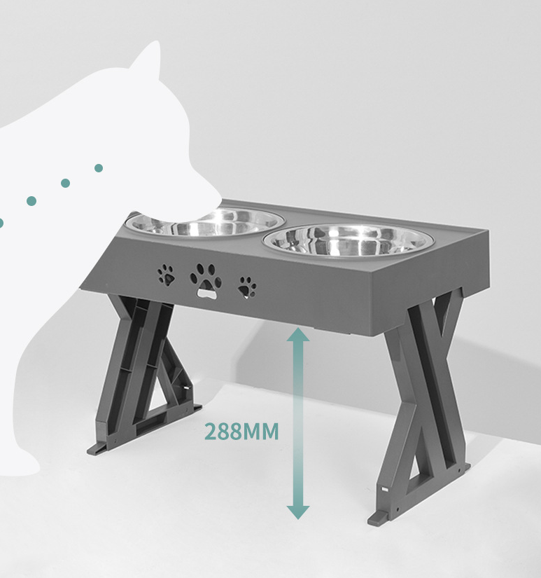 Heavy Duty Stainless Steel Pet Adjustable Feeding Desk