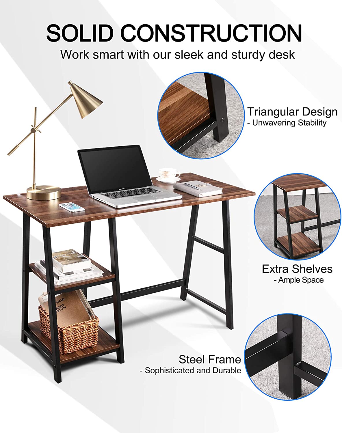 VASAGLE EPA Certification Industrial Computer Desk