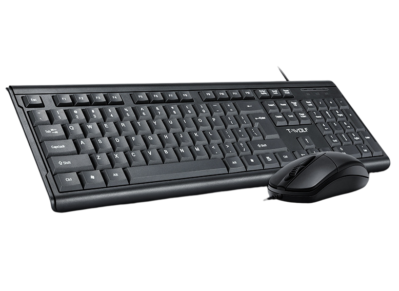 T-Wolf TF-500 Wires Office Keyboard Mouse Set